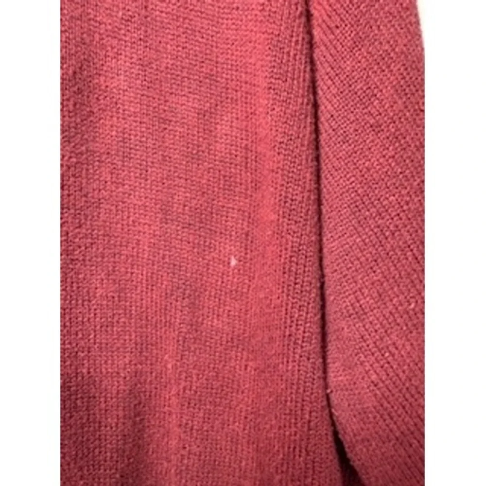 Oscar de la Renta Cardigan Sweater XL Burgundy Red Button Front Knit Grandpacore